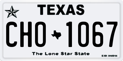 TX license plate CHO1067