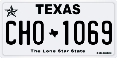 TX license plate CHO1069