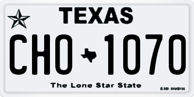 TX license plate CHO1070