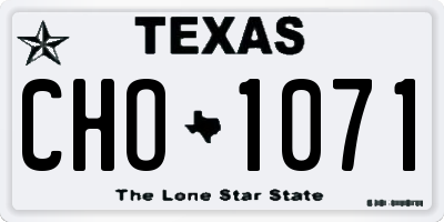 TX license plate CHO1071