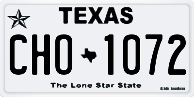 TX license plate CHO1072