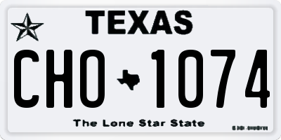 TX license plate CHO1074
