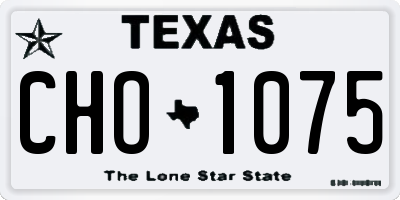 TX license plate CHO1075