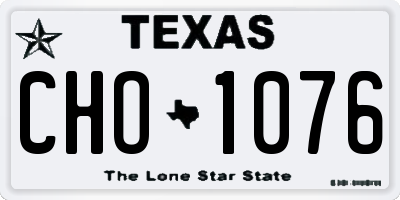 TX license plate CHO1076