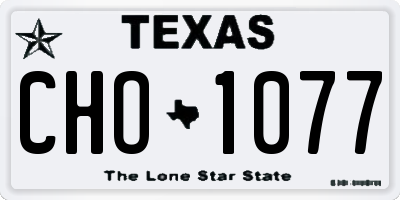 TX license plate CHO1077