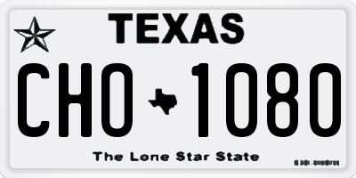 TX license plate CHO1080