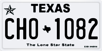 TX license plate CHO1082