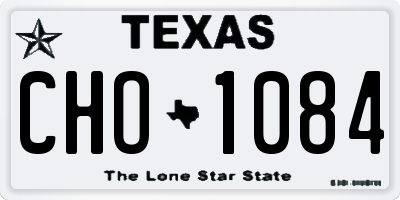 TX license plate CHO1084