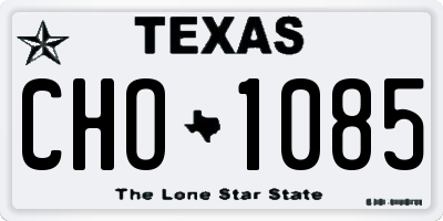 TX license plate CHO1085