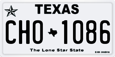 TX license plate CHO1086