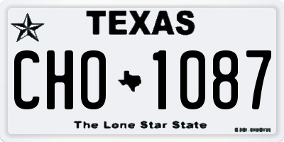 TX license plate CHO1087