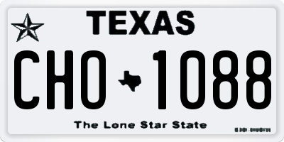 TX license plate CHO1088
