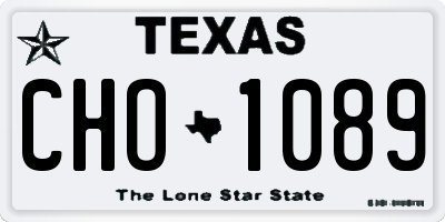 TX license plate CHO1089