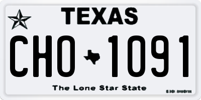 TX license plate CHO1091