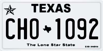 TX license plate CHO1092