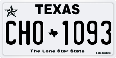 TX license plate CHO1093