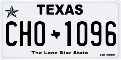 TX license plate CHO1096