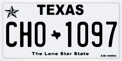 TX license plate CHO1097