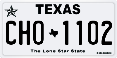 TX license plate CHO1102