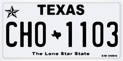 TX license plate CHO1103