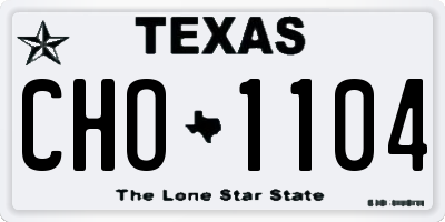 TX license plate CHO1104