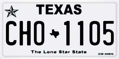 TX license plate CHO1105