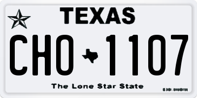 TX license plate CHO1107