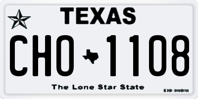TX license plate CHO1108