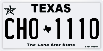 TX license plate CHO1110