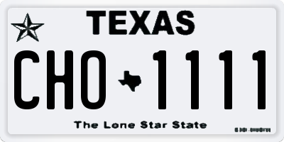 TX license plate CHO1111