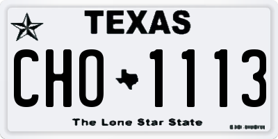 TX license plate CHO1113