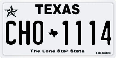 TX license plate CHO1114