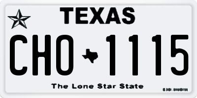 TX license plate CHO1115