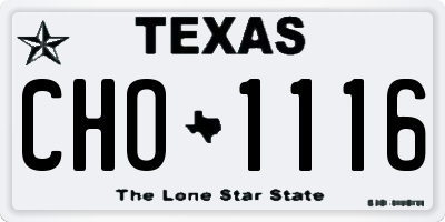 TX license plate CHO1116