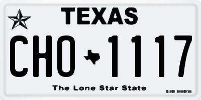 TX license plate CHO1117