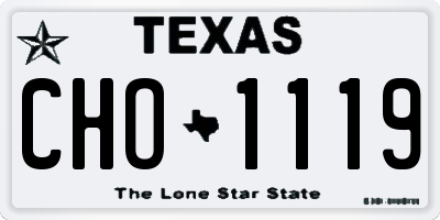 TX license plate CHO1119