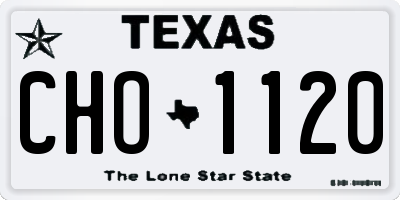 TX license plate CHO1120