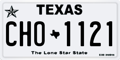 TX license plate CHO1121
