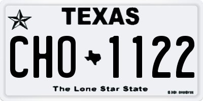 TX license plate CHO1122