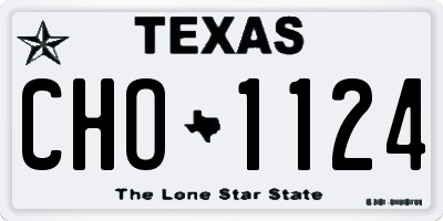 TX license plate CHO1124