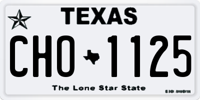 TX license plate CHO1125