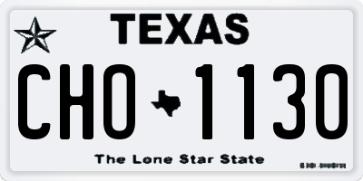 TX license plate CHO1130