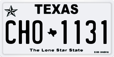TX license plate CHO1131