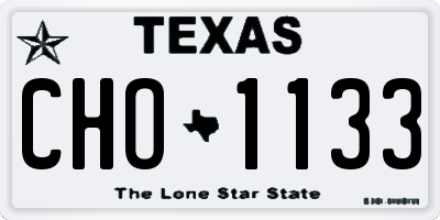 TX license plate CHO1133