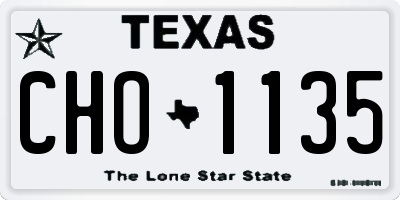 TX license plate CHO1135