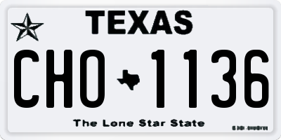 TX license plate CHO1136