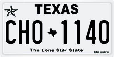 TX license plate CHO1140