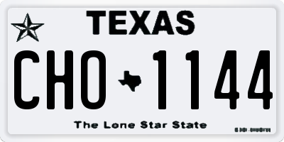 TX license plate CHO1144