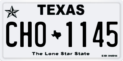 TX license plate CHO1145