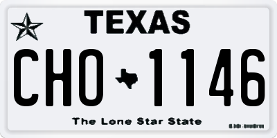TX license plate CHO1146